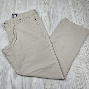 North Face Pants Mens 36 Khaki Beige Straight Leg Outdoor Casual 100% Cotton